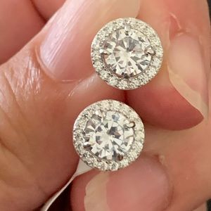 New! CZ and Sterling Silver Stud Earrings